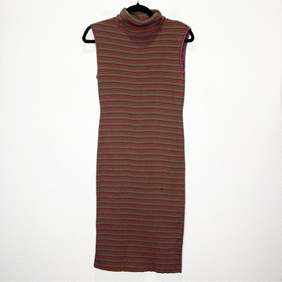 Peruvian Connection Carmen Striped Turtleneck Sleeveless Western Dress Knit - Picture 2 of 9
